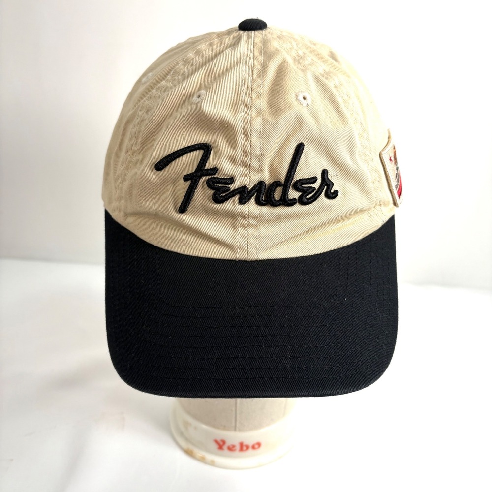 Fender American Needle Baseball Cap Tan Black California Republic Strapback Hat